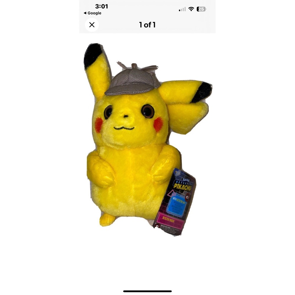 Pokémon Detective Pikachu Movie Plush Stuffed 2019‎ WCT 8" Wicked Cool Toys